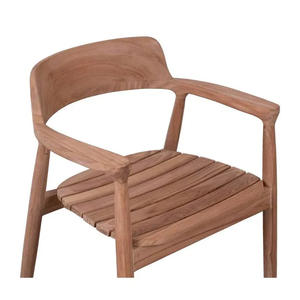 Silla de Comedor de Madera de Teca Maciza de Diseño Moderno con Características Ecológicas e Impermeables para Uso en Interiores/Exteriores y Muebles para el Hogar - Product Image 5