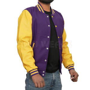 Chaqueta Universitaria de Cuero con Mangas Largas, Servicio OEM, Chaqueta Universitaria para Hombre, Estilo Holgado, Tendencia Actual - Product Image 4