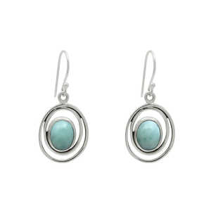 ต่างหูห้อยอัญมณีลาริมาร์แนวเรโทรโบฮีเมียนต่างหูกึ่งมีค่าเครื่องประดับอัญมณี925สำหรับผู้หญิงในราคาที่เหมาะสม - Product Image 1