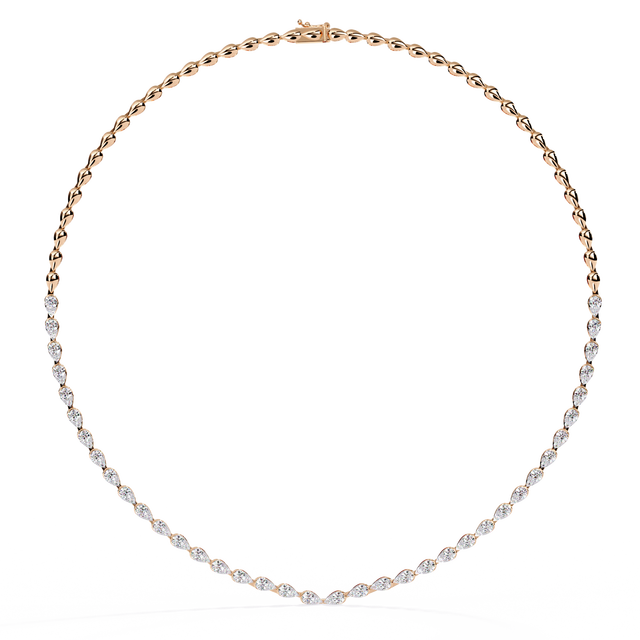 VVS1 VS1 Clarity Brilliant Cut Natural Lab Grown Diamond Tennis Chain Unisex Yellow Gold Classic IGI Certified Laser Drilled