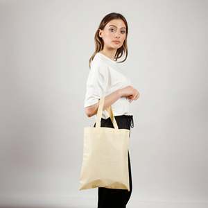 Durable Eco-Friendly Non-Woven Tote <b>Long</b> Handle Medium Size Custom Letter Print Fabric Carry <b>Bag</b> for Daily Use Advertising Gift - Product Image 2