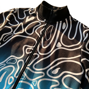 Survêtement unisexe à motif abstrait dégradé, manches longues, fermeture éclair, respirant, streetwear adulte, printemps, 100% polyester, doux - Product Image 2