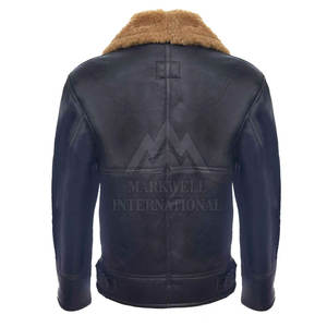 Veste en cuir et fourrure pour homme, vente chaude, nouvelle mode, veste en cuir et fourrure pour homme, veste en cuir et fourrure coupe-vent - Product Image 5