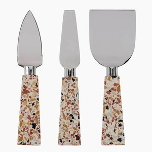 Silver Polished Salad Server <b>Spoon</b> & Fork Set Wedding <b>Table</b> Decor Enamel Design CUTLERY SET - Product Image 4