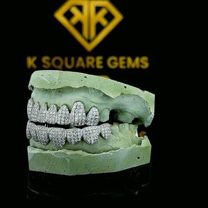 Personnalisé 925 Sterling Silver Unisex VVS Clarity Diamond Moissanite Brilliant Cut Hip Hop Grillz Teeth Pattern Bijoux à la mode - Product Image 4
