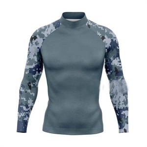 Men's Long Sleeve Swimwear Rash Guard Beach Protection Surf Diving <b>T</b>-<b>shirt</b> Swim Shorts Set for <b>Swimming</b> Surfing Sunbathing - Product Image 2