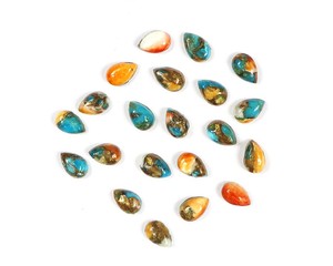 Natural Espinosa ostra cobre turquesa piedra preciosa 6x4mm forma de pera suave pulido suelto cobre turquesa cabujón regalo para ella - Product Image 3