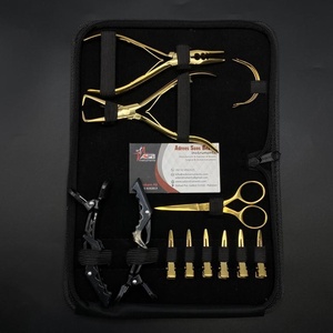 Juego de herramientas de extensión de cabello de acero inoxidable de grado quirúrgico, aplicador de microcuentas chapado en oro y alicates de extracción - Product Image 2