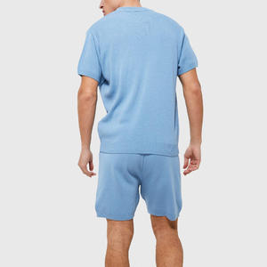 Conjunto de jogging de dos piezas de verano personalizado de calidad superior para hombre, pantalones cortos transpirables, camisetas de patrón sólido, ropa de calle de talla grande - Product Image 2