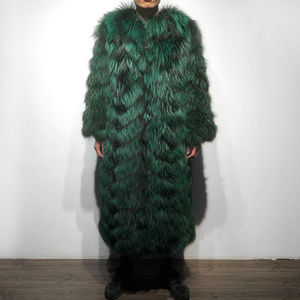 Abrigo Largo de Piel de Zorro para Hombre, Abrigo de Invierno con Incrustaciones de Piel de Cabra, Abrigo Largo de Piel de Zorro de Alta Calidad, Abrigo Grueso de Invierno, Abrigo Cálido - Product Image 2