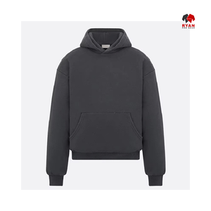 Sweat à capuche pour homme avec poche personnalisée et logo personnalisé sur le devant, tissu en molleton 100% coton, coupe classique, vêtement décontracté pour l'hiver - Product Image 2