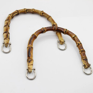 Une paire de poignées en bambou pour poignée de sac de collecte, sac à main en bambou durable - Product Image 1