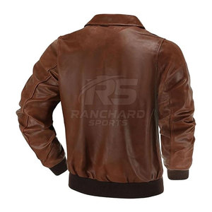 แจ็คเก็ตหนังทรงบอมเบอร์ทันสมัย  ใส่ได้ทุกวัน  แจ็คเก็ตหนังทรงบอมเบอร์  นุ่ม สบาย  แฟชั่นคลาสสิก - Product Image 2