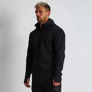 Sweat à capuche d'athlétisme 100% coton pour hommes, vente en gros de logo personnalisé, survêtement de jogging pour les sports d'hiver brodé, vêtements de course - Product Image 3