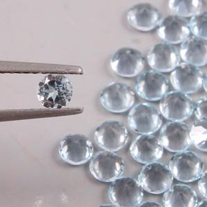 อัญมณีทรงหลวมเจียระไนทรงกลมสีฟ้าท้องฟ้าตามธรรมชาติขนาด5x5 - Product Image 1