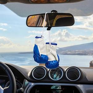 Mini Leather Boxing Gloves Keychain with Laced Wrist <b>Car</b> Promotional Hanging <b>Keyring</b> for Gifts and Bag Decor - Product Image 5