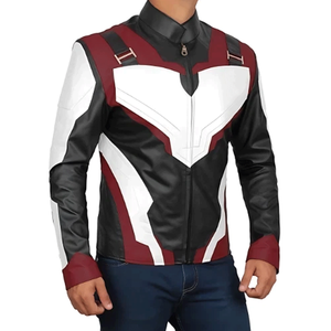 New Design Men's White Maroon Black Genuine Leather Racing Motorbike Jacket CE Armoured Protections Motorcycle Jacket For Men - Product Image 1