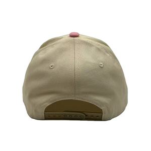 Gorras de béisbol en blanco rosas de dos tonos de 5 paneles con logotipo personalizado. - Product Image 5