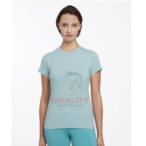 Venta al por mayor camisa Ecuestre para mujer tela elástica transpirable verano equitación Top humedad wicking secado rápido tops elegantes - Product Image 1