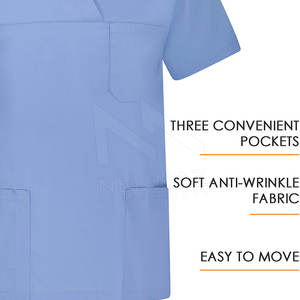 Hombres de manga corta con cuello en V 3 bolsillos Scrubs Algodón hecho médico Scrubs Top médicos Scrub traje hospitales médicos enfermera uniformes vestido - Product Image 4