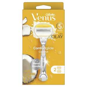 Gillette Venus Comfort Glide Olay Maquinilla de afeitar de coco 5 cuchillas y metal platino Ha NDL - Product Image 4