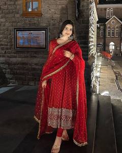 TENNECY Fully Stitched Party Wear Gown Heavy Embroidery Sequence Work Bottom Dupatta Ready-to-Wear Collection Indian Pakistani - Product Image 1