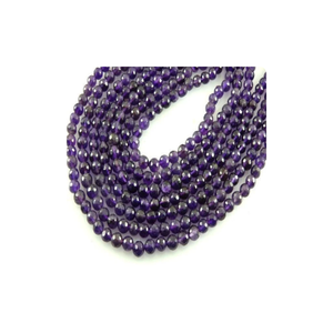 Perles rondes à facettes en pierres précieuses d'améthyste de qualité supérieure 4mm/6/8/10/12/14mm certifiées pour la fabrication de bijoux - Product Image 6