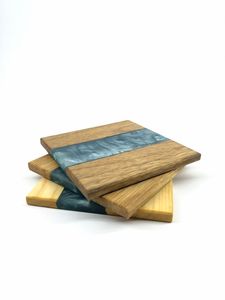 ELEVEN GARDEN-THEMED EPOXY RESIN AND WOOD COASTERS Set Stylish Cup Model Drink Coaster Good Price for Artisan Craft Use - Product Image 3