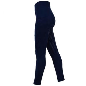 Lightweight Navy Full Silicone Seat High Performance Stretchable Horse Riding <b>Tights</b> Equestrian Leggings Pull On - Product Image 1