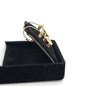 คลิปหนีบโกเมนสีแดงทรงกลมต่างหูทองเคแท้18K ชุบทองสีเหลืองสำหรับเครื่องประดับแฟชั่นสตรี - Product Image 4