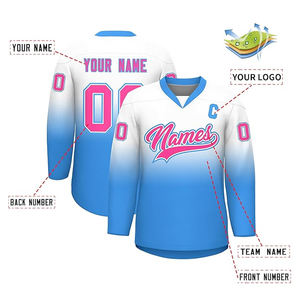 Jersey de hockey transpirable Nombre del equipo de alta calidad 100% Uniformes de hockey de poliéster Nuevo diseño Jerseys de hockey personalizados - Product Image 3