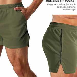 กางเกงออกกำลังกายขาสั้นผ้าโพลีเอสเตอร์สำหรับผู้ชายคุณสมบัติกันน้ำสำหรับฟิตเนสวิ่งออกกำลังกายและยิมกีฬา-ขายส่ง - Product Image 2