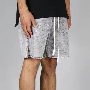 2025 hommes best-seller acide lavé lavande couleur basique Shorts taille élastique poches latérales décontracté maille sport solide numérique - Product Image 3