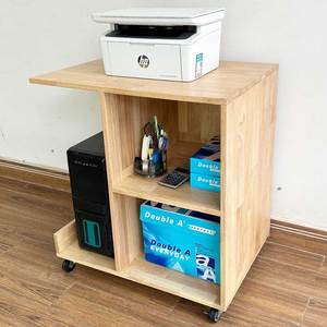 Soporte Móvil para Impresora de Madera Natural KMI68001 con Compartimento para CPU para Muebles de Oficina - Product Image 3