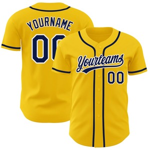 Camiseta de béisbol auténtica amarilla y blanca personalizada, ropa de equipo personalizada más vendida - Product Image 1