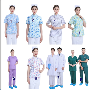 Uniformes Médicos Unisex OEM, Uniformes de Trabajo Personalizados de Tela Elástica para Doctores y Enfermeras, Batas de Laboratorio con Dibujos Animados, Uniformes de Hospital Privado con Logotipo - Product Image 4