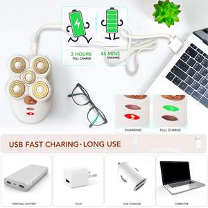Afeitadora Eléctrica Recargable por USB para Mujer, Depiladora Facial Impermeable e Indolora, Cinco Cuchillas para Axilas, Piernas, Cuerpo y Bikini - Product Image 2