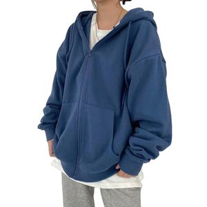 Femmes décontracté hiver polaire imprimé fermeture éclair à capuche solide goutte épaule à capuche col avant Logo Badge décoration Streetwear - Product Image 6