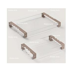 Plateau de service en acrylique pour collations avec poignées en fer Ensemble de deux chocolats de tailles différentes Dates Plateau de service en vrac - Product Image 3