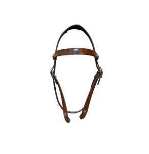 หัวม้าแบบตะวันตกสำหรับขี่ม้าหนังแกะสลักมือดีไซน์แบบพรีเมียม - Product Image 1