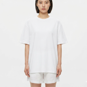 Hot Sale <b>Women's</b> Loose Fit <b>White</b> Cotton Crew Neck T-<b>Shirt</b> Minimalist Style <b>Short</b> <b>Sleeve</b> Breathable Spring Summer Basic Top - Product Image 1