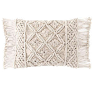 Artisan Bohemian Macrame <b>Pillow</b> Cover Handcrafted Decorative <b>Cushion</b> <b>Case</b> - Product Image 1