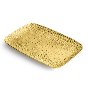 Plateau de service à café en aluminium Texture de cuir Design Rectangle en aluminium pour la décoration de restaurants et d'hôtels - Product Image 1