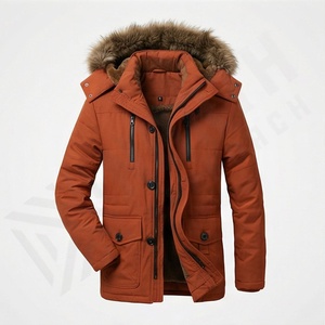 Veste parka pour homme, rembourrée, épaisse, en polaire, capuche, manteau décontracté d'extérieur, imperméable, chaude, style urbain, vêtements d'extérieur thermiques de qualité supérieure pour l'hiver - Product Image 1