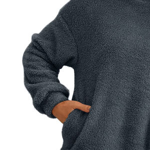 Sudaderas con capucha de lana Sherpa personalizadas para mujer Sudaderas con capucha de manga larga de alta calidad para mujer en material de la mejor calidad con precio de logotipo frontal - Product Image 6