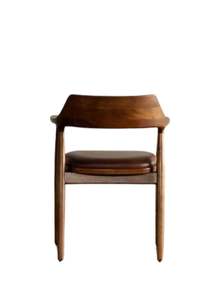 Silla de Comedor de Madera de Teca Sólida Personalizada con Tapicería de Terciopelo, Diseño Moderno y Minimalista para Apartamentos, Hoteles y Resorts - Product Image 5