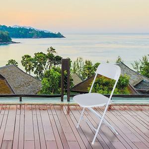 WELL HOME Chaise de jardin pliante blanche avec structure en métal 44x44x80 cm - Product Image 3