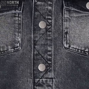 Veste en jean pour homme en gros personnalisable, de haute qualité, respirante et à séchage rapide, logo frontal, veste décontractée, taille/couleur personnalisable - Product Image 5