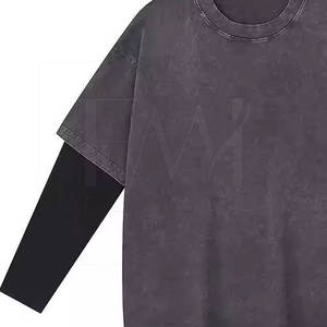 Productos de alta demanda Camisetas de dos capas con 100% camisetas de doble capa de algodón para hombres para personalizar su propio logotipo de marca - Product Image 6