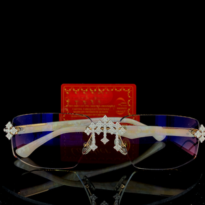 Lunettes de soleil de luxe personnalisées Hip Hop avec triple croix en moissanite, protection UV400, vision nocturne, testeur de diamant inclus, chaîne cubaine - Product Image 6